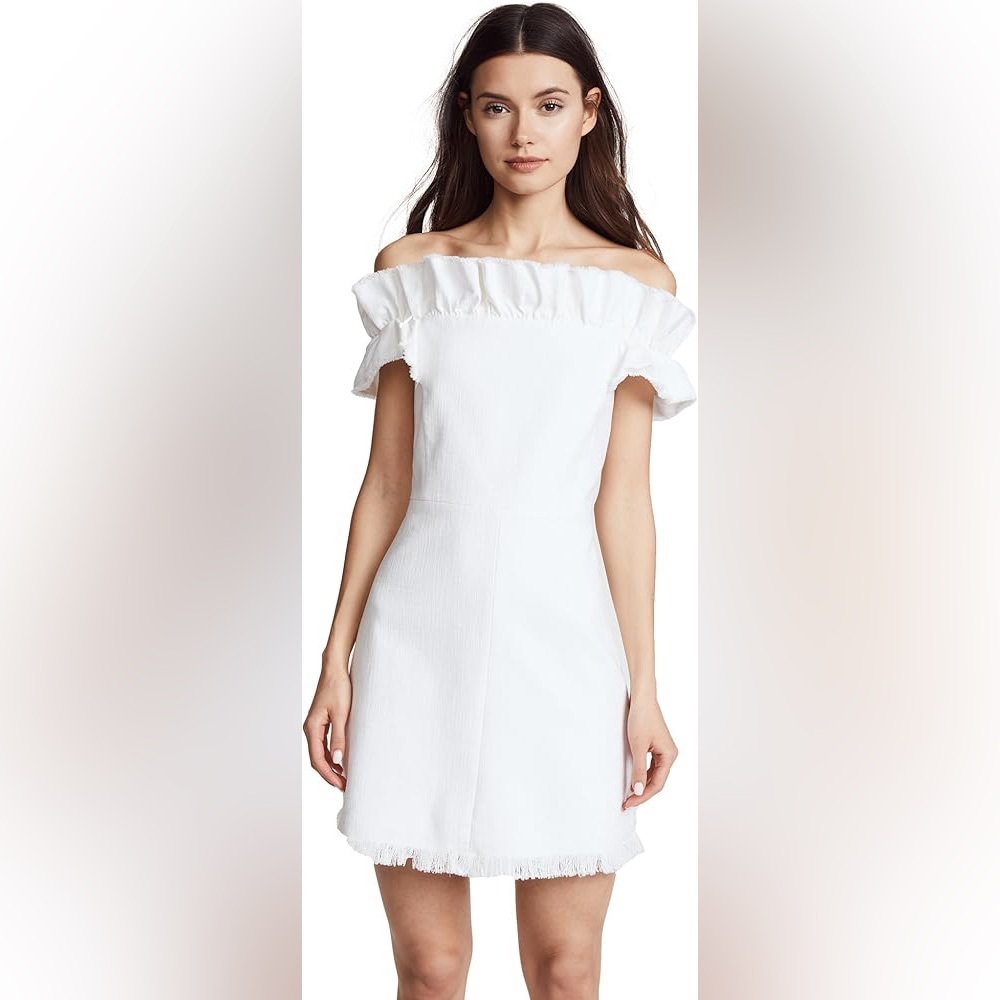 Rebecca Taylor White Off Shoulder Dress Size 6